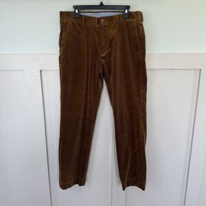 POLO RALPH LAUREN Corduroy Dress Pants Men's 34x32 Brown Classic Fit Preppy